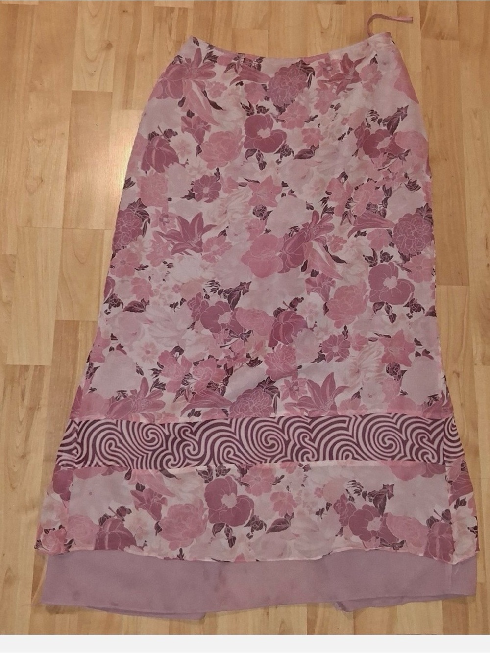 Vintage 90s Spenser Jeremy Lilac 100% silk long skirt